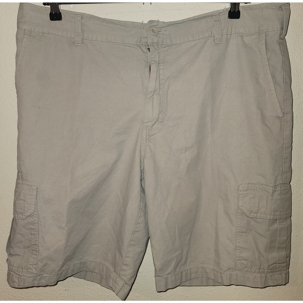 Dickies Tan Relaxed Cargo Men's Shorts 40 Side Pockets Belt Loops 100% Cotton